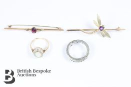 Two 9ct Gold Bar Brooches