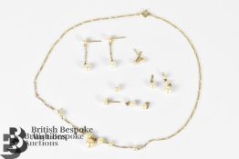 Part 9ct Gold and Pearl Necklace