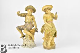 Early 20th Century Goldscheider Terracotta Statuettes