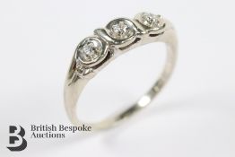 14ct White Gold Three Stone Diamond Ring