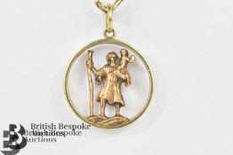 9ct Yellow Gold St Christopher Pendant