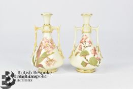 Pair of Royal Worcester Blush Ivory Vases