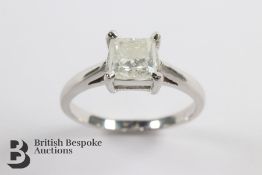 18ct White Gold Solitaire Diamond Ring