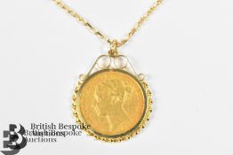 Victorian 1884 Shield Back Half Sovereign