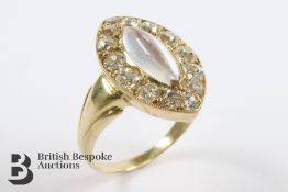 Moonstone and Diamond Ring
