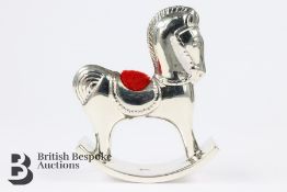 Silver Rocking Horse Pin Cushion