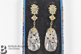 Chinese Rose Quartz Drop Earrings