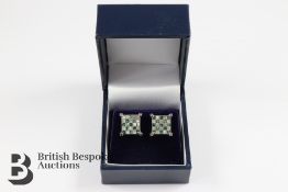 Pair of 14ct White Gold Blue and White Diamond Earrings