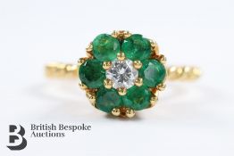 18ct Yellow Gold Emerald and Diamond Ring