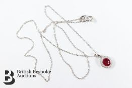 18ct White Gold Ruby and Diamond Pendant