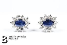 Pair of 18ct White Gold Sapphire and Diamond Earrings