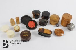 Miscellaneous Treen and Tortoiseshell Boxes