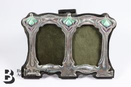 Sterling Silver and Enamel Easel Back Photo Frame