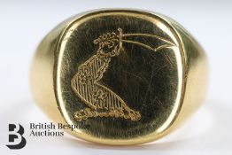 Gentleman's 18ct Yellow Gold Seal Ring