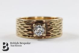 9ct Yellow Gold Solitaire Diamond Wedding Ring