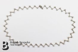 Bespoke 18ct White Gold and Diamond Lattice Necklace