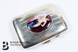 Silver and Enamel Cigarette Case