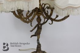 French Brass Ormolu Four Branch Lamp Stand