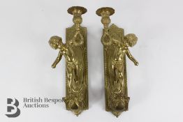 Pair of French Brass Wall Lights