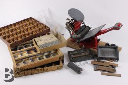 Hand Printing Press and Printing Letters