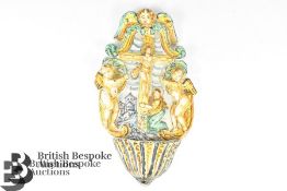 18th Century Italian Majolica Holy Water Stoup