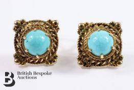 Gold Turquoise Earrings