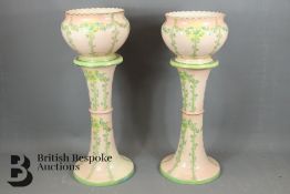 Pair of Ceramic Jardinière on Stands