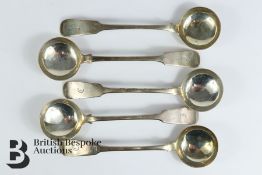 Five Georgian Scottish Silver Tot Ladles