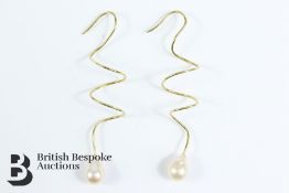 Pair of Yellow Gold Spiral Earrings