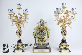 Giulia Mangani Porcelain Clock and Garniture