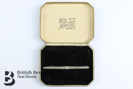 Continental Diamond and Platinum Bar Brooch