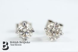 Pair of 14ct White Gold Diamond Stud Earrings
