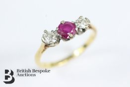 18ct Gold Ruby and Diamond Ring