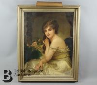 Circa 1900s Oil on Canvas Portrait Painting