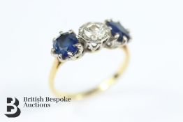 Antique 18ct Yellow Gold, Sapphire and Diamond Ring