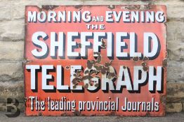 Morning & Evening Sheffield Telegraph Enamel Sign