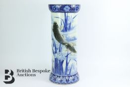 Blue and White Umbrella Stand