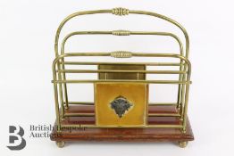 Edwardian Brass Magazine Rack