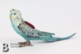 Cold Painted Bronze Budgie Pincushion