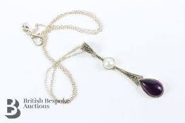 Amethyst Pendant Necklace