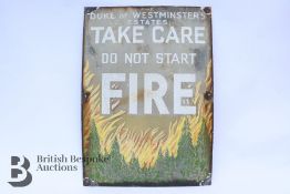 The Duke of Westminster's Estates Fire Sign