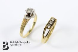 18ct Yellow Gold Three Stone Diamond Ring