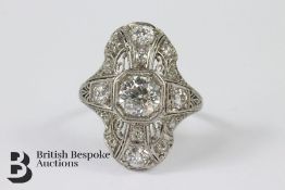 Art Deco Platinum and Diamond Ring