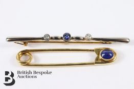 18ct Gold Stock Safety Pin