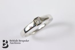 18ct White Gold Princess Cut Single Stone Diamond