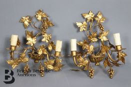 20th Century Gilt Metal Wall Brackets