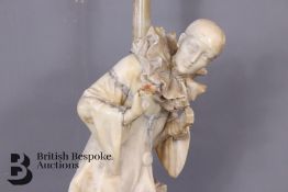 Art Deco Marble Pierrot the Clown Lamp Base