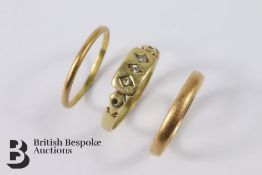 Two 22ct Wedding Bands