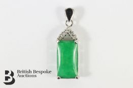 14ct White Gold and Jade Pendant