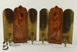 Mjölby Intarsia Art Deco Sconces